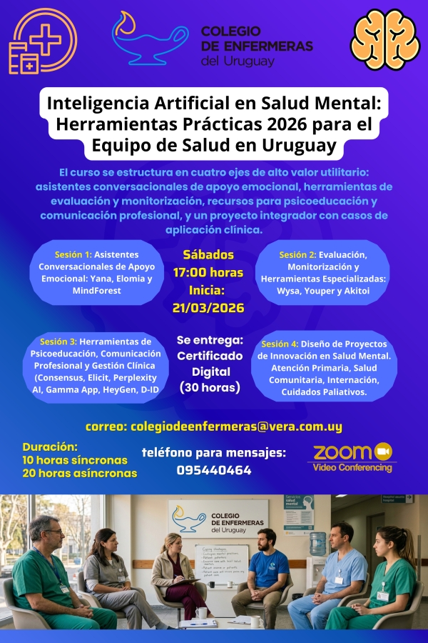 Inteligencia Artificial en Salud Mental: Herramientas Pr&aacute;cticas 2026 para el Equipo de Salud en Uruguay