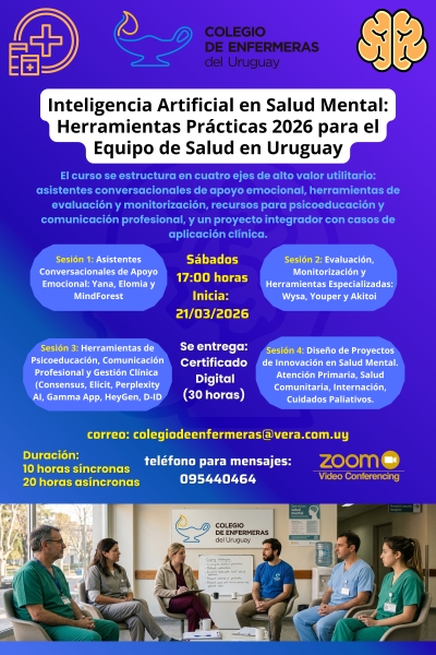 Inteligencia Artificial en Salud Mental: Herramientas Pr&aacute;cticas 2026 para el Equipo de Salud en Uruguay